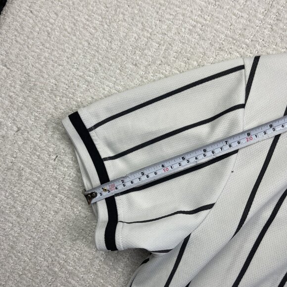 URBN IDNTY Baseball Jersey LA Los Angeles Button Up White / Black Striped Men S - Picture 12 of 16